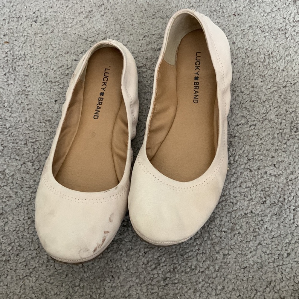 Lucky Brand pale pink leather slip-on ballet flats. Size Women's 9M - Picture 2 of 6